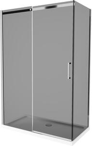 Mexen Omega, sprchový kút s posuvnými dverami 130 (dvere) x 70 (stena) cm, 8mm šedé sklo, chrómový profil + slim sprchová vanička biela + chrómový…