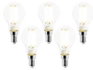 Sada 5 LED žiaroviek E14 P45 číre 2,2 W 470 lm 2700 K