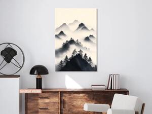 Karlsdesign.sk - Drevený obraz na stenu | Hory v hmle - 20x30