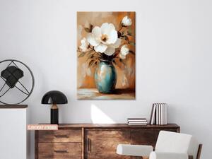 Karlsdesign.sk - Farebný obraz na stenu | Biele kvety vázy - 20x30