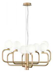 Ondaluce - Luster JEPPY na lanku 8xG9/7W/230V, priemer 78,5 cm, zlatá/biela