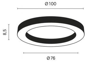 Ondaluce - LED stmievateľné stropné svietidlo GLOBUS LED/80W/230V pr. 100 cm čierna