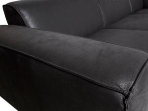MUZZA Rohová pohovka statement ľavá 274 cm suedine čierna