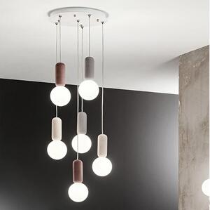 Ondaluce - Luster na lanku ROCK 6xG9/7W/230V pr. 35 cm betón/hnedá/šedá/biela
