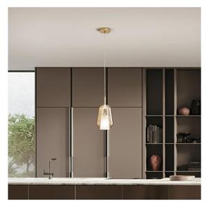 Ondaluce - Závesný luster na lanku THELMA 1xE27/15W/230V priemer 19 cm zlatá/dymová béžová