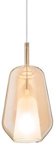Ondaluce - Závesný luster na lanku THELMA 1xE27/15W/230V priemer 19 cm zlatá/dymová béžová