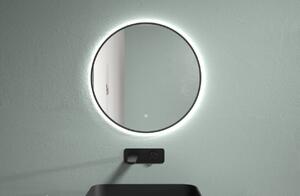Cerano Velo, LED kúpeľňové zrkadlo, kovový rám, Ø 80 cm, čierna matná, CER-CER-NT8232H81