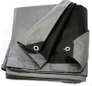 Hrubá strieborná krycia plachta s gramážou 260 g/m2 3m x 4m