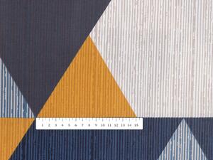 Biante Bavlnená obliečka na vankúš Sandra SA-390 Modro-béžovo-oranžové trojuholníky 30 x 50 cm