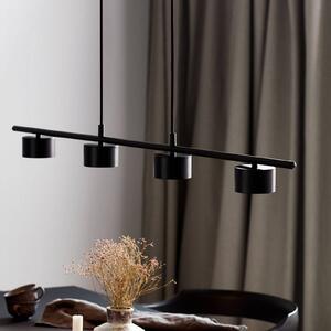 Nordlux LED závesné svietidlo Clyde, 4-plameňové, čierne, dĺžka 115 cm, Čierna, Obývacia izba / jedáleň, kov, Moderný, Závesné svietidlo