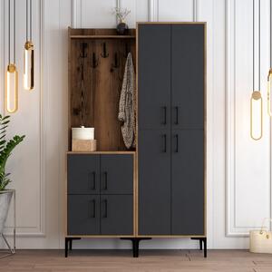 Hanah Home Předsíňová stěna Berlin ořech/antracit