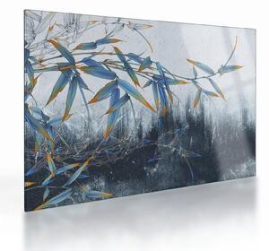 Sklenený obraz - Bambus na stene (70x50 cm)