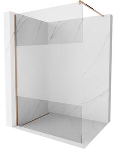 Mexen, Mexen Kioto ścianka prysznicowa Walk-in 130 x 200 cm, transparent/szron 8 mm, różowe złoto - 800-130-101-60-35
