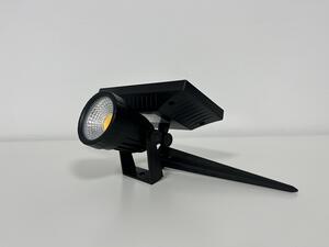 V-TAC Solárna zapichovacia čierna LED lampa 2W IP65, Teplá biela 2500 - 3000K