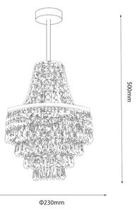 Stropné svietidlo na tyči GEMMA 1xE27/60W/230V, priemer 23 cm