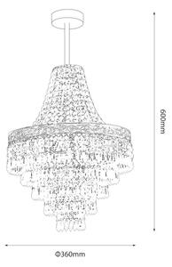 Luster na tyči CORAL 3xE14/40W/230V pr. 36 cm