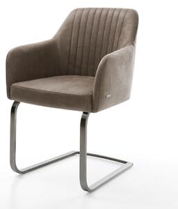DELIFE Jedálenská stolička Greg-Flex mikrovlákno taupe vintage jedálenská stolička plochý grafit vrecková pružina