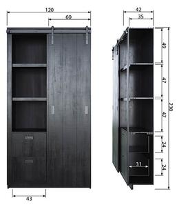 MUZZA SKRIŇA S POSUVNÝMI DVERAMI SLIDE BARN ČIERNA