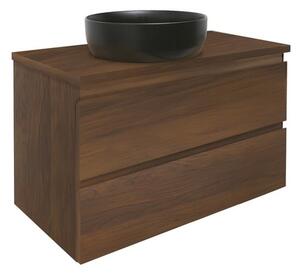 Kúpeľňová skrinka s krycou doskou SAT B-Way 79x50x45 cm orech mat BWAY280NUTDESK