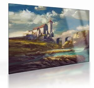 Sklenený obraz - Stredoveký hrad (70x50 cm)