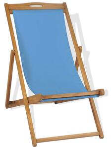 Kreslo na terasu, tíkové drevo 56x105x96 cm, modré
