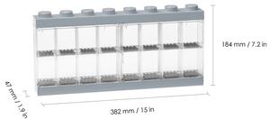 Sivá zberateľská skrinka na 16 minifigúrok - LEGO®