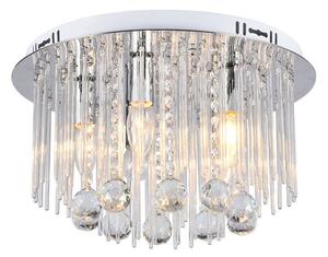 Chrómové krištáľové stropné svietidlo 24cm pre žiarovku 5x E14 – LED lustre a svietidlá > LED stropné svietidlá