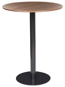 Záhradný bistro stolík tmavohnedá a čierna okrúhly 80 x 80 cm vysoká kovová podnož rustikálny moderný