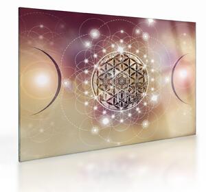 Sklenený obraz - Mandala s elementmi (70x50 cm)