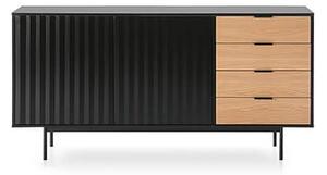 MUZZA KOMODA SIERRA ČIERNA SVETLÝ DUB 79,6 X 159