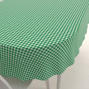 Biante Bavlnený oválny obrus Sandra SA-058 Zeleno-biele kocky 100x140 cm
