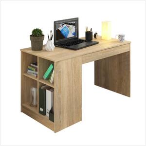 Kondela VENDI DS 0000235936 - stôl PC s regálom a šuplíkom, dub sonoma