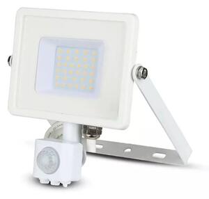 Biely LED reflektor 30W s pohybovým snímačom Premium Farba svetla Teplá biela – Vonkajší LED reflektory (halogény) > Vonkajší LED
