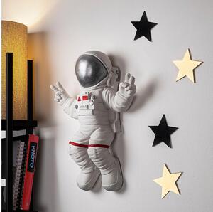 Nástenná dekorácia 47x35 cm astronaut strieborná