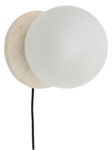 Biele/krémové mramorové nástenné svietidlo ø 20 cm Malachi – Kave Home