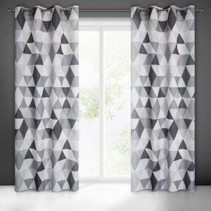Záves zdobený čiernobielym geometrickým vzorom Šírka: 140 cm | Dĺžka: 250 cm