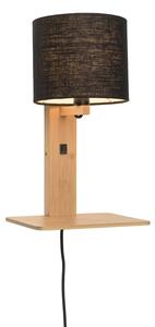 MUZZA NÁSTENNÁ LAMPA ANDES PRÍRODNÁ, ČIERNA