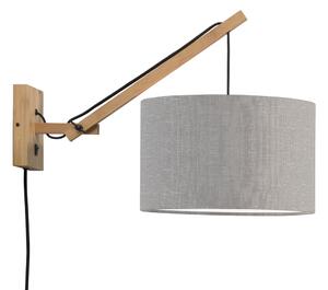MUZZA NÁSTENNÁ LAMPA ANDES BAMBUS S PRÍRODNÁ, SVETLO SIVÁ