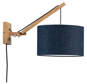 MUZZA NÁSTENNÁ LAMPA ANDES BAMBUS S PRÍRODNÁ, MODRÁ