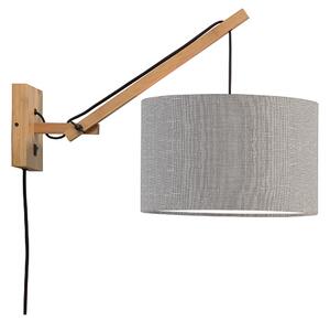 MUZZA NÁSTENNÁ LAMPA ANDES BAMBUS S PRÍRODNÁ, SVETLO SIVÁ