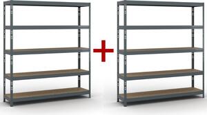 Policový regál 1+1 ZADARMO, 1786x1600x400 mm, nosnosť 350kg