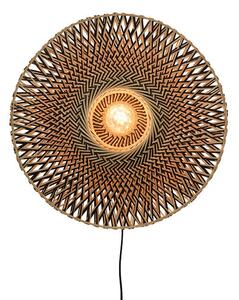 MUZZA NÁSTENNÁ LAMPA BALI M PRÍRODNÁ, ČIERNA