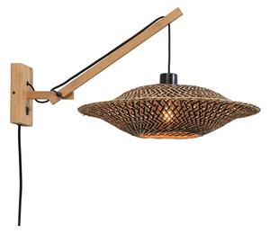 MUZZA NÁSTENNÁ LAMPA BALI BAMBUS S PRÍRODNÁ, ČIERNA