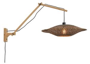 MUZZA NÁSTENNÁ LAMPA BALI BAMBUS L PRÍRODNÁ, ČIERNA