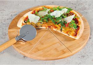 Doska na pizzu a krájač, ø 32 cm, bambus KESPER 58462