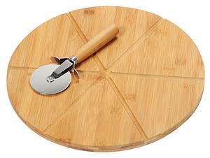 Doska na pizzu a krájač, ø 32 cm, bambus KESPER 58462