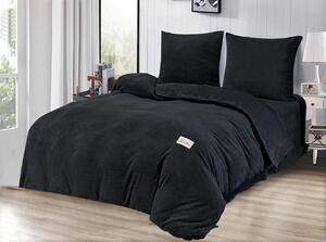 Dekorstudio Obojstranné plyšové posteľné obliečky PMK-05 v čiernej farbe Rozmer posteľných obliečok: Šírka x Dĺžka: 220x200cm + 2 ks 70x80 cm