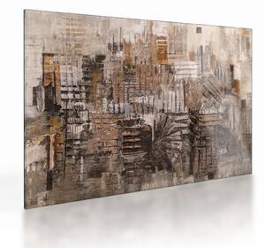 Sklenený obraz - Abstrakcia v hnedých tónoch (70x50 cm)