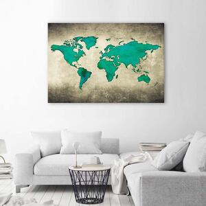 Obraz na plátne Zelená mapa sveta Rozmery: 60 x 40 cm