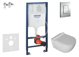 Grohe - Set predstenovej inštalácie, WC Gaia a sedátka softclose, tlačidlo Skate Cosmopolitan, chróm
